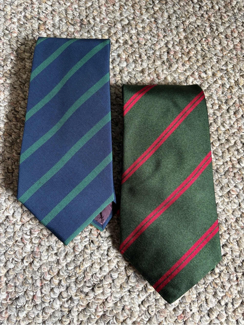 Atkinsons/Liberty Classic Striped Silk Neckties - Green & Blue Options